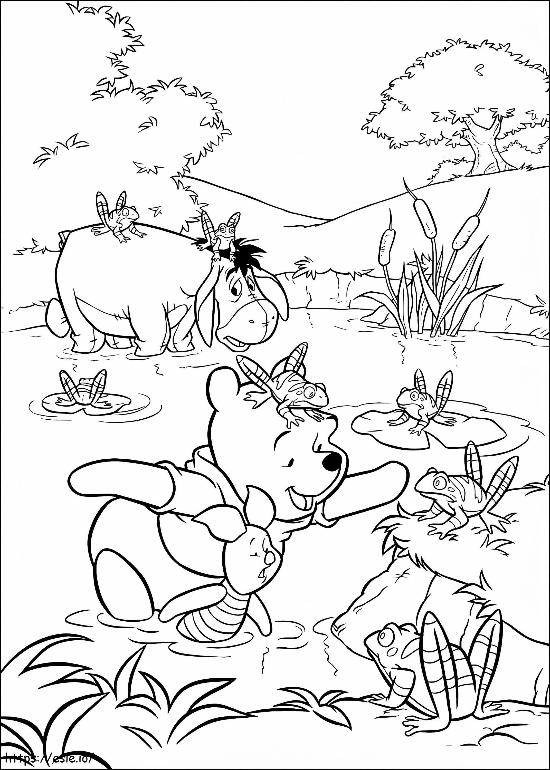 Coloriage Winnie simple de Pooh et ses amis à imprimer dessin