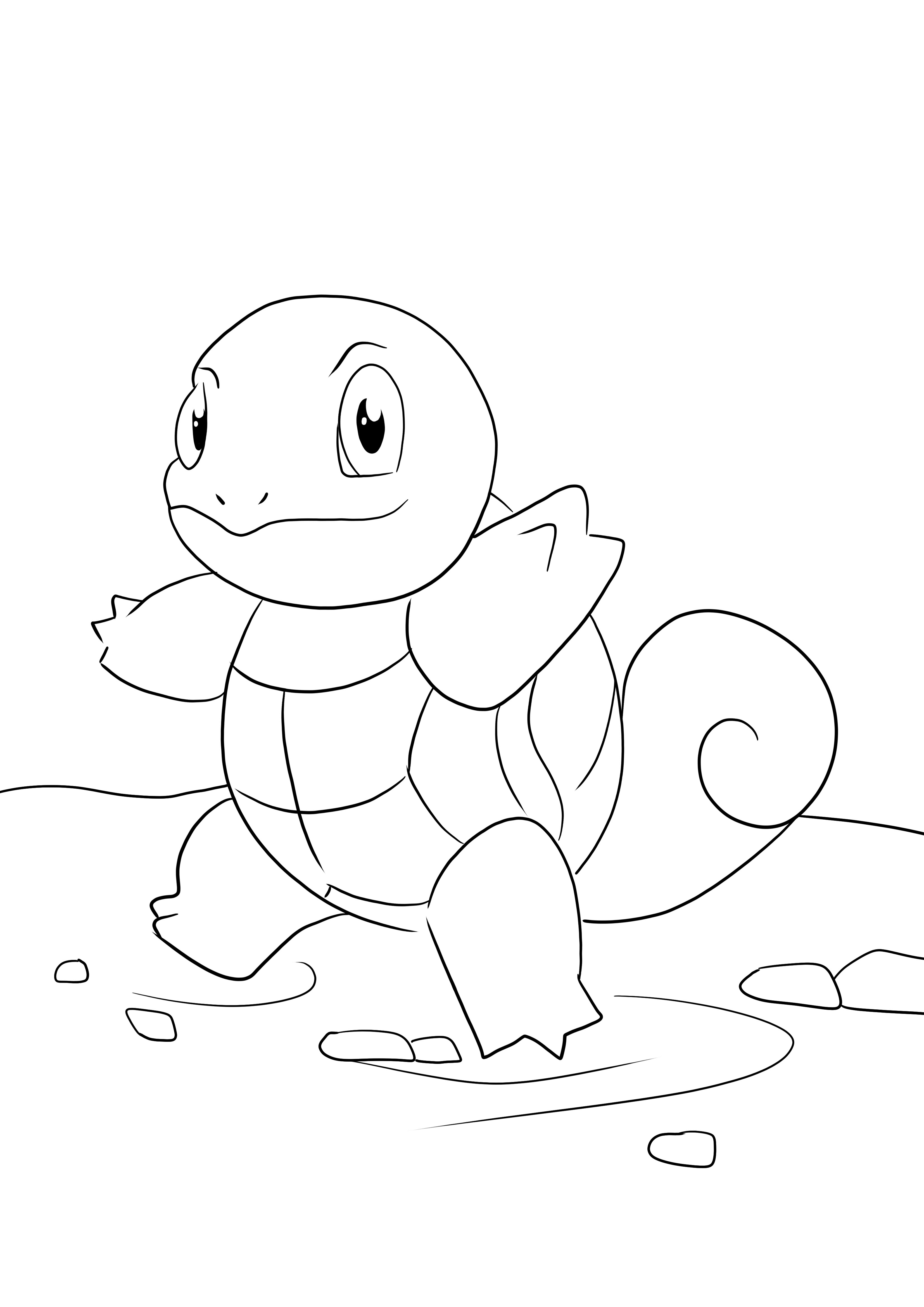 Squirtle coloring image for kids for free