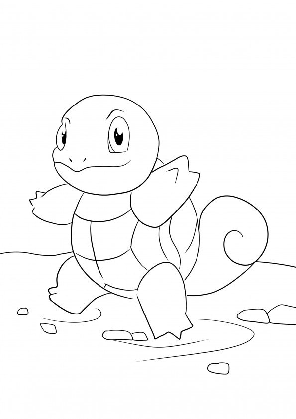 Squirtle coloring image for kids for free