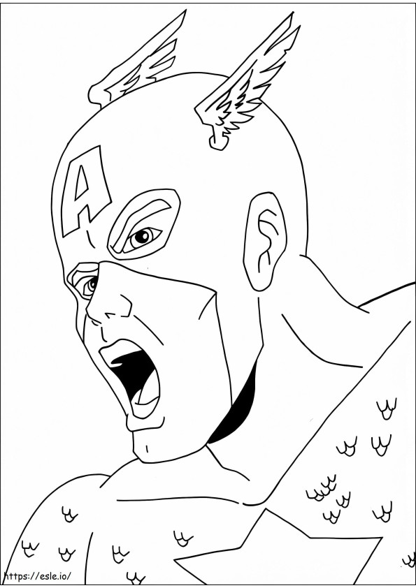 Basic Head Captain America coloring page