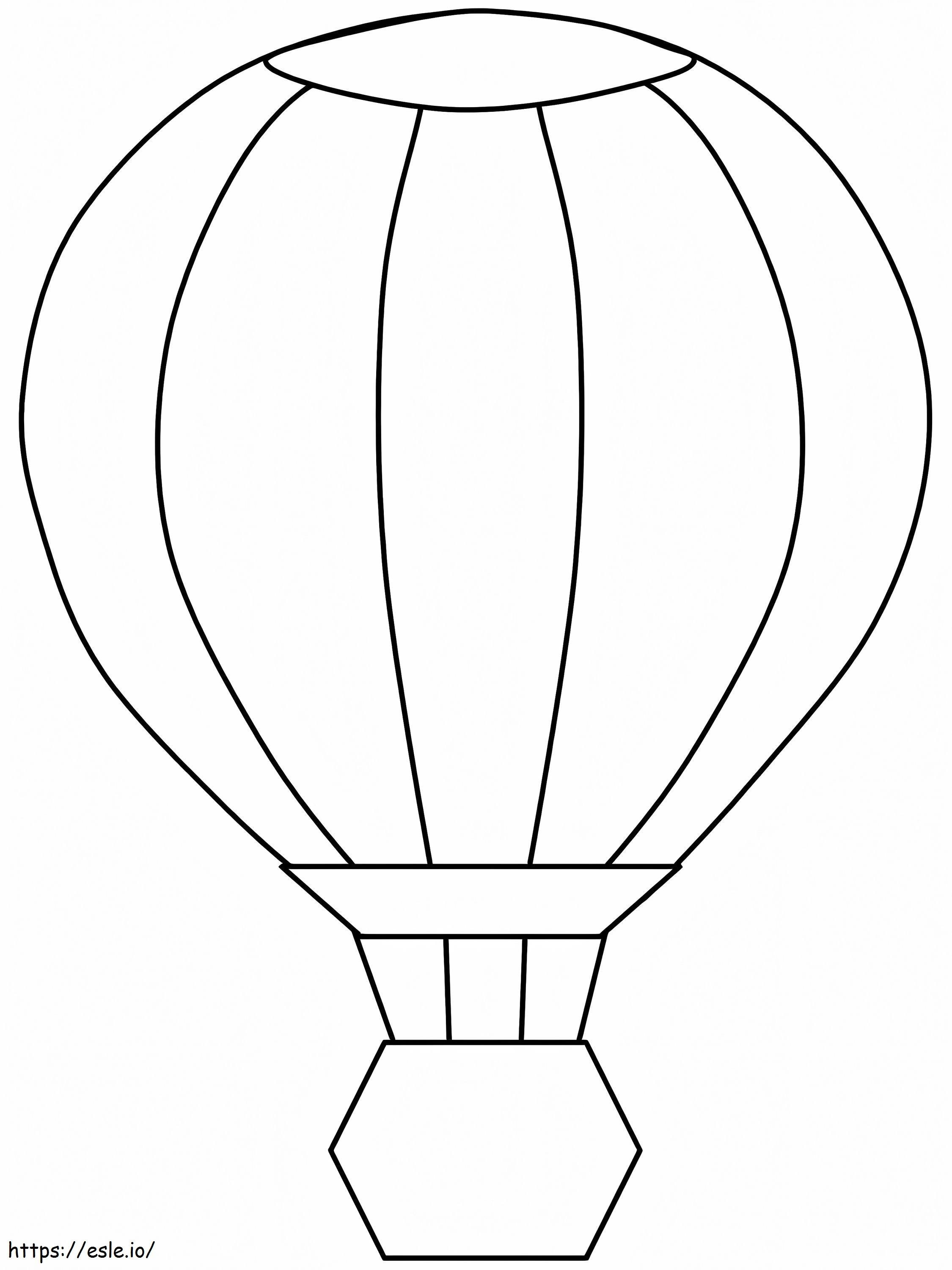 Balão de ar quente fácil para colorir