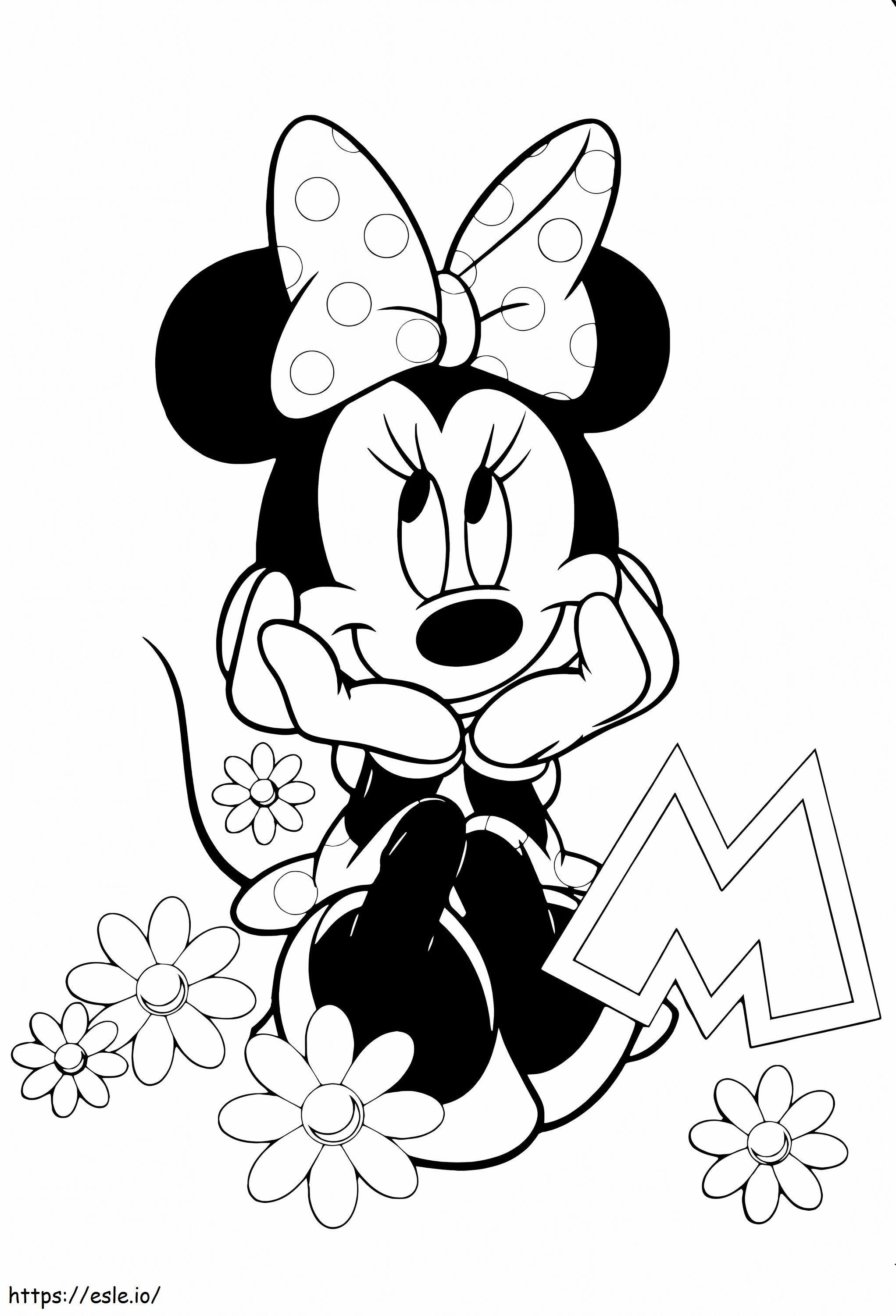 Linda Minnie Mouse para colorear
