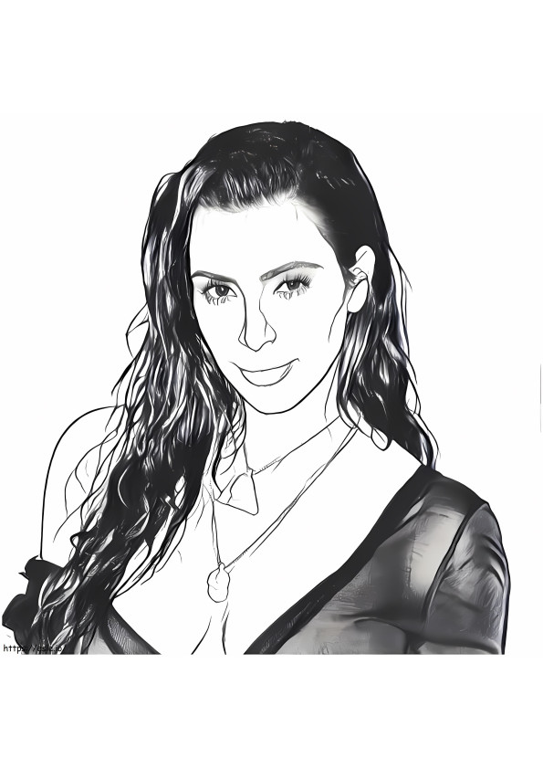 Coloriage Kim Kardashian est belle à imprimer dessin