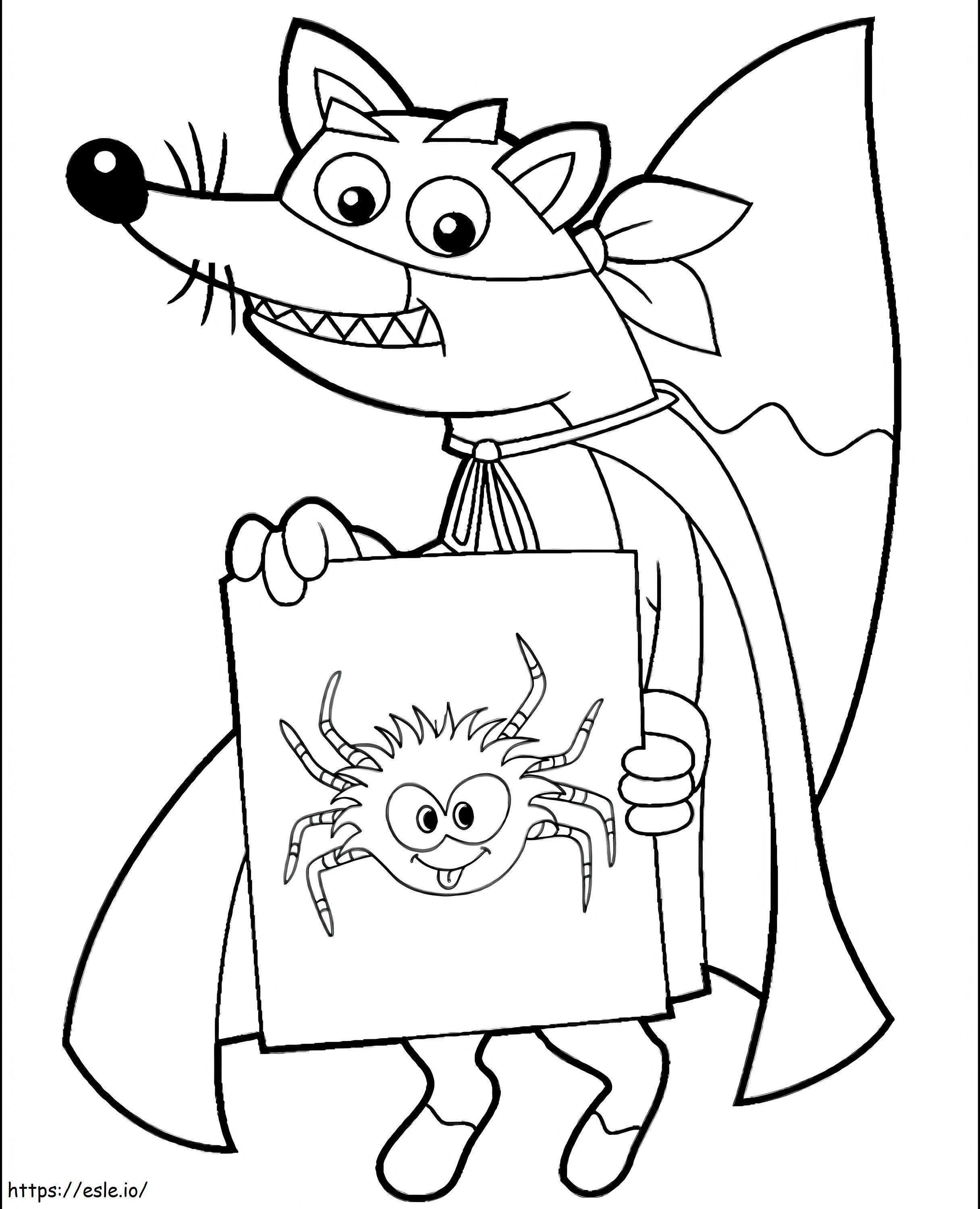 Swiper Fox Painted A Spider coloring page