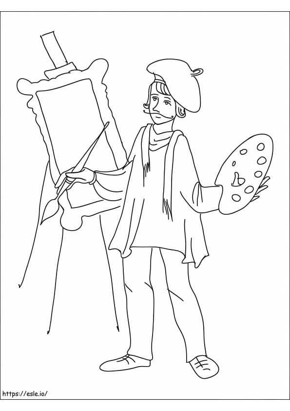 Printable Artist coloring page