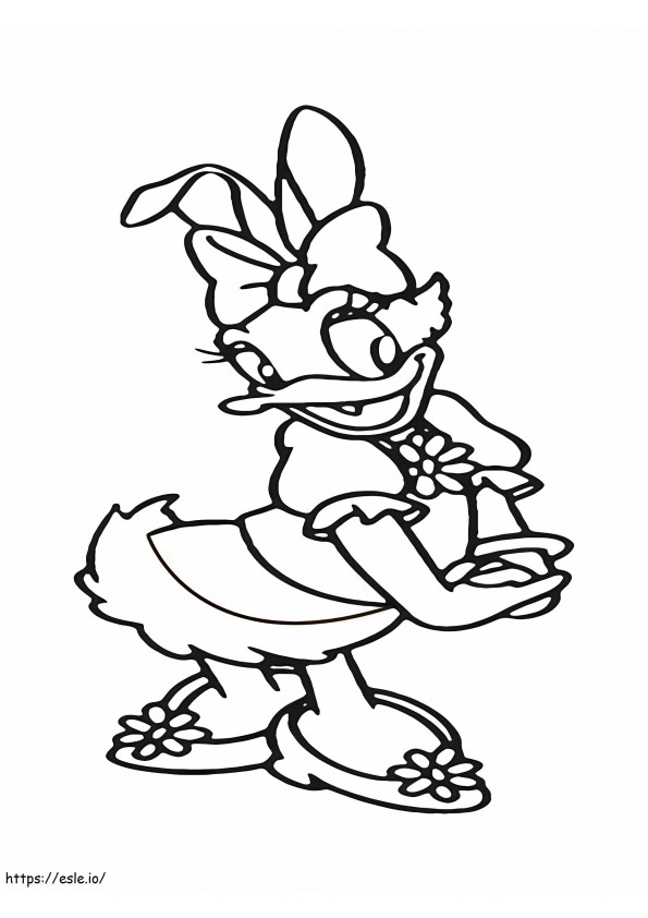 Fericită Daisy Duck de colorat