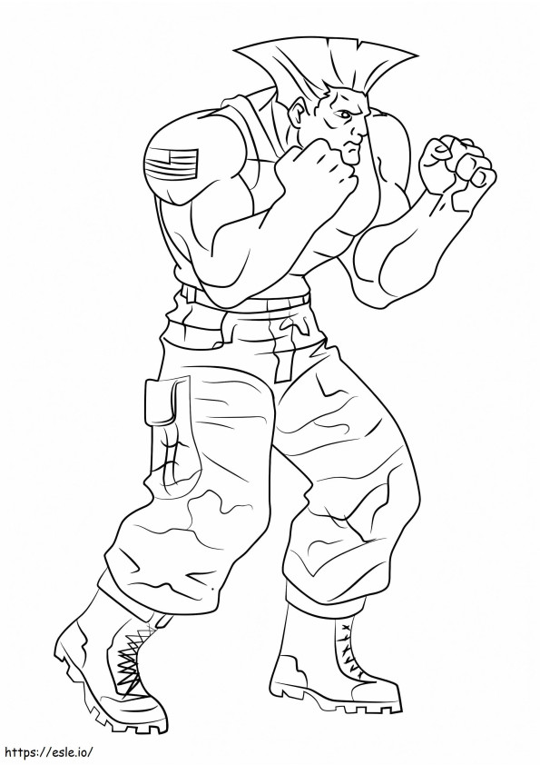 Guile From Street Fighter coloring page
