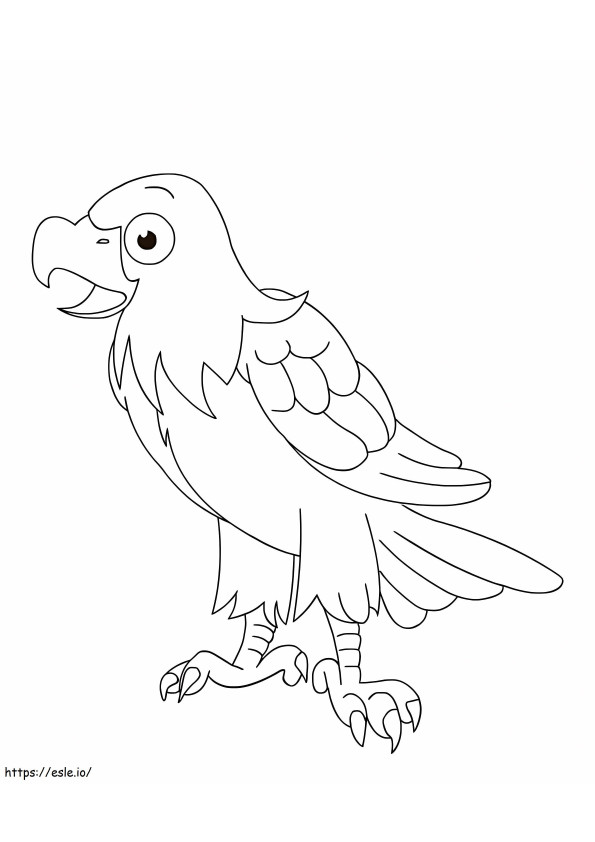 Coloriage Aigle de dessin animé à imprimer dessin