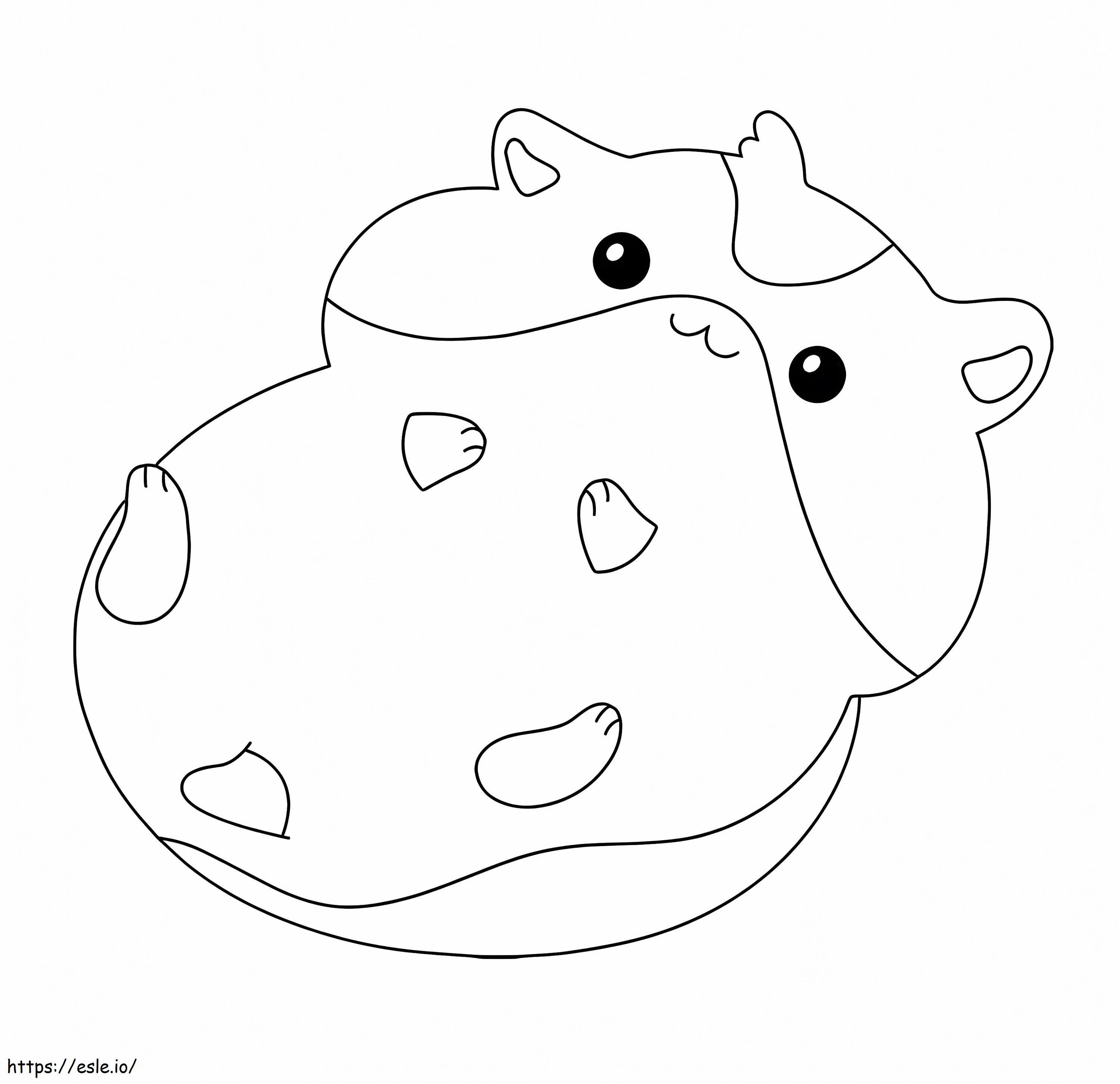 Coloriage Hamster facile à imprimer dessin