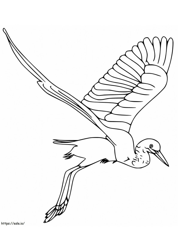 Egret Is Flying coloring page
