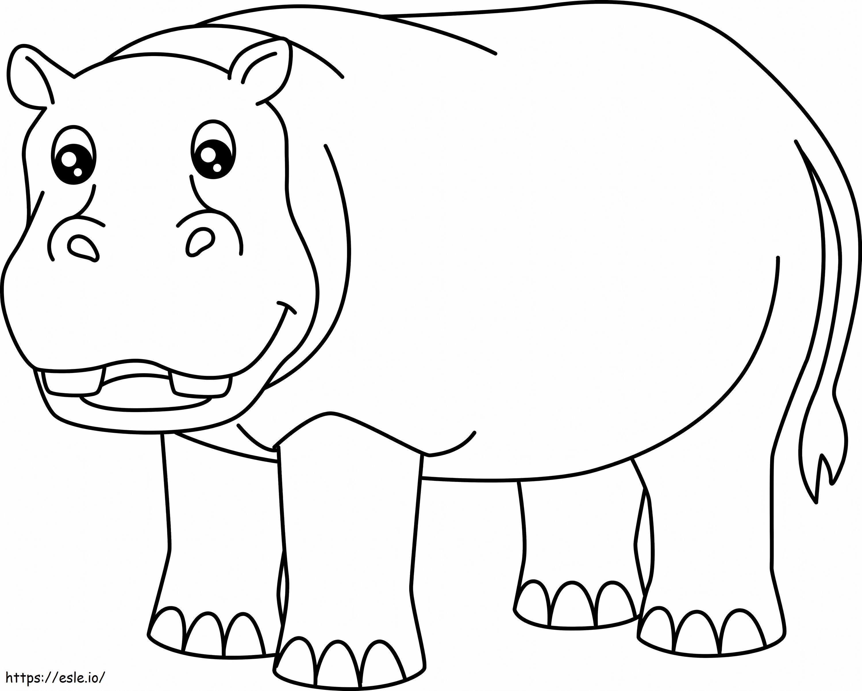 Coloriage Un hippopotame impressionnant à imprimer dessin