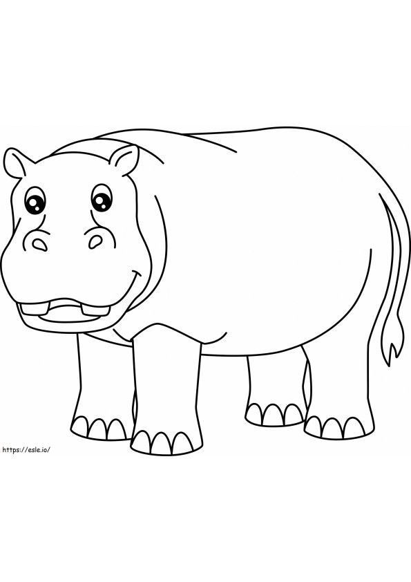 Coloriage Un hippopotame impressionnant à imprimer dessin