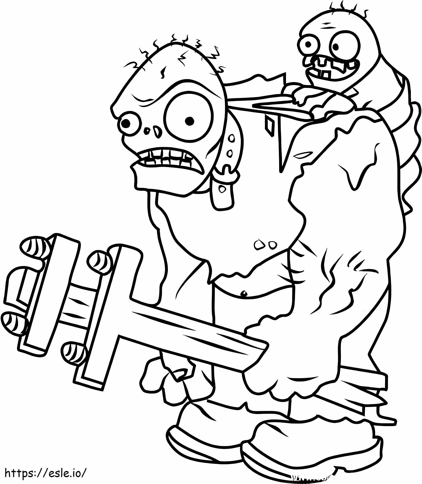 Zombie-Vater und Sohn ausmalbilder
