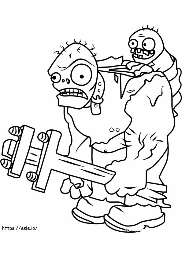 Coloriage Père et fils zombies à imprimer dessin