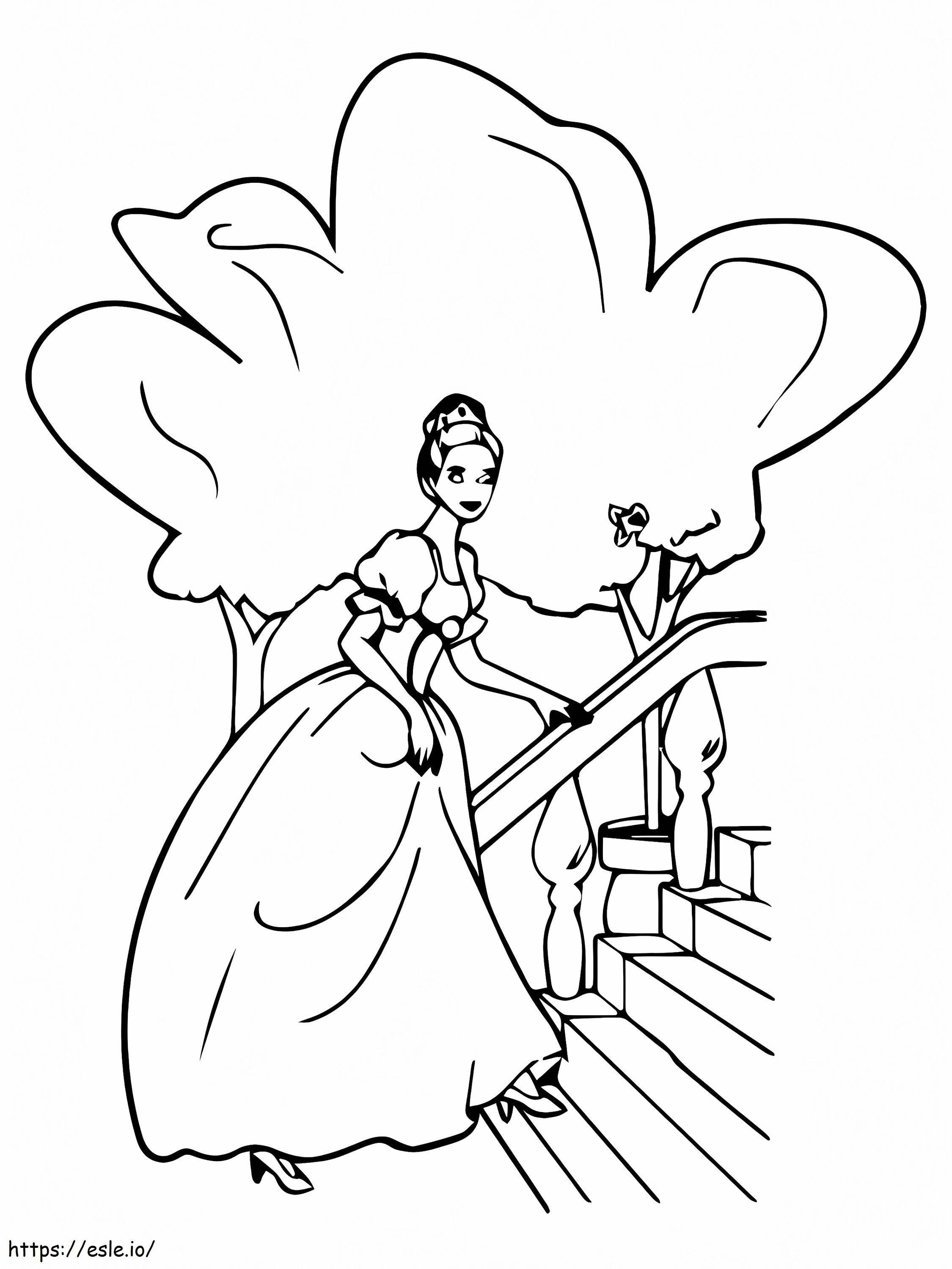 Delighted Princess And The Pea coloring page