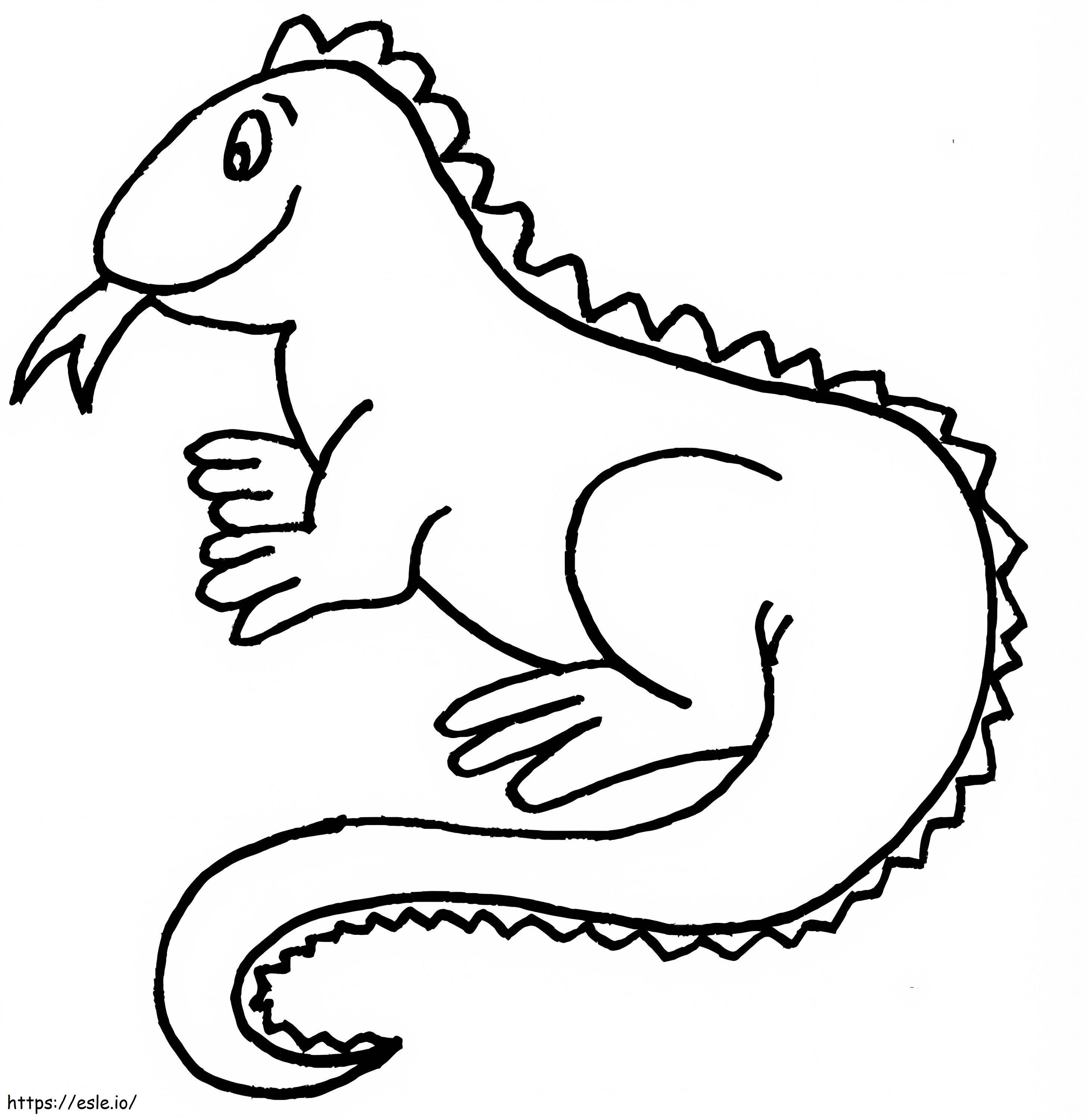 Iguana fácil para colorir