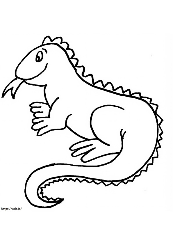 Easy Iguana coloring page