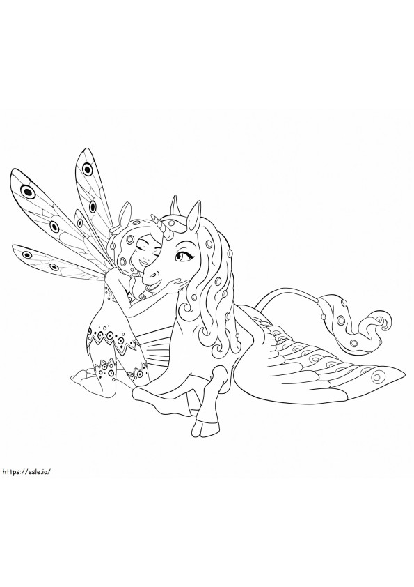 Mia With Onchao From Mia And Me coloring page