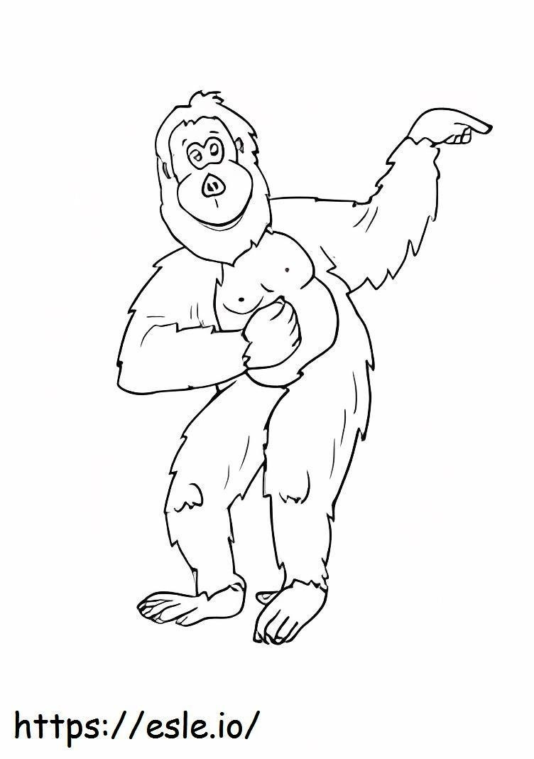 Orangutan yang bagus Gambar Mewarnai