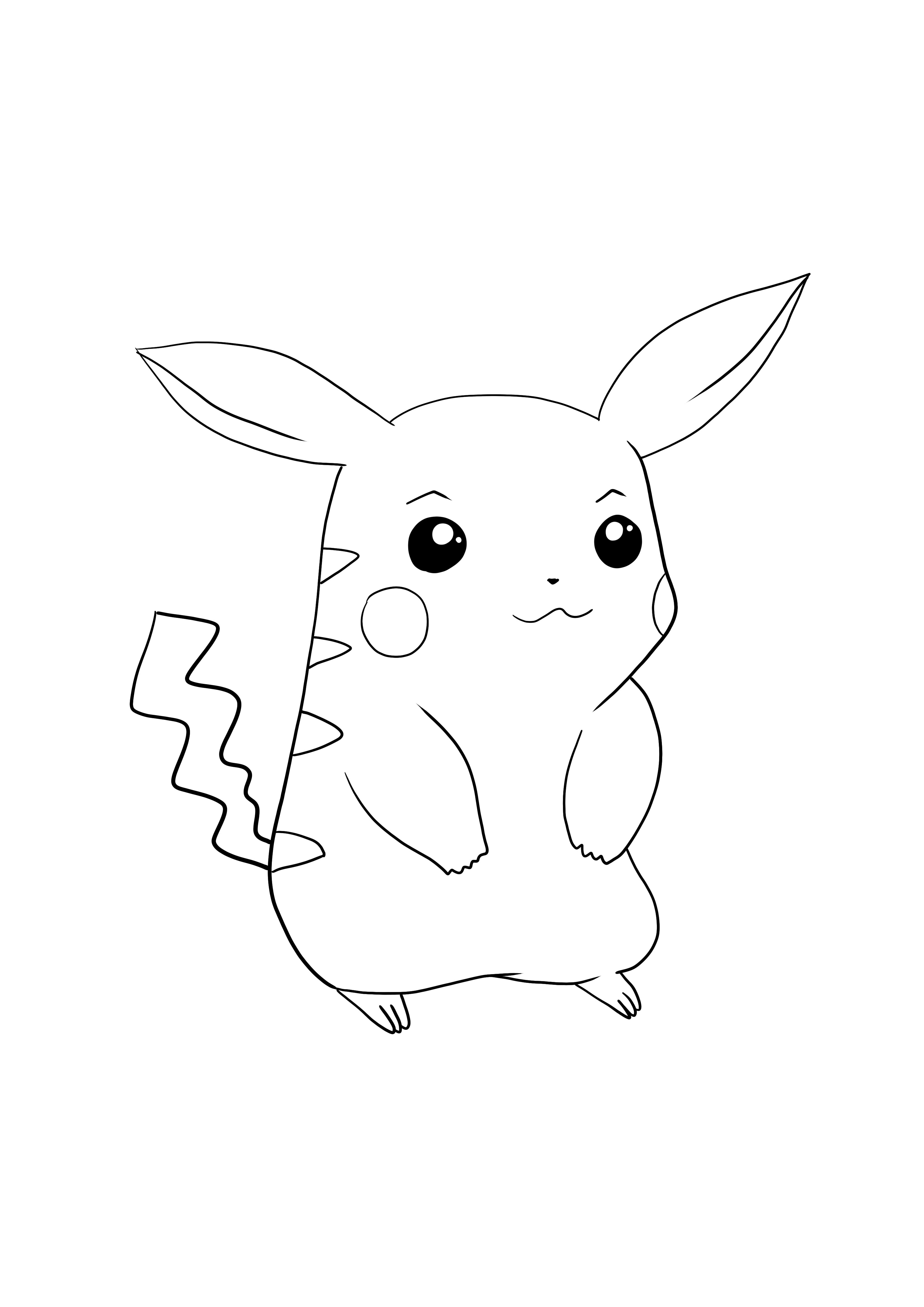 Pikachu-Pokémon go download en kleur gratis pagina kleurplaat