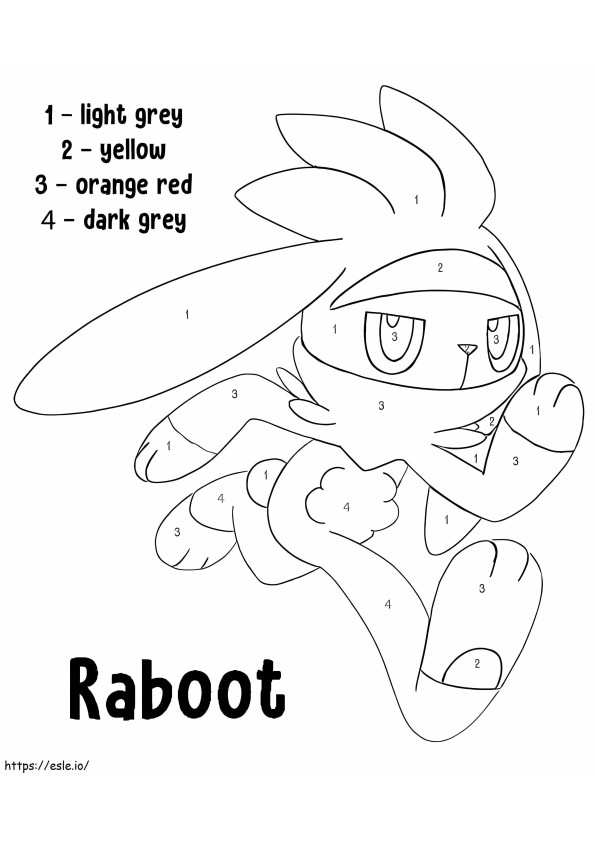Raboot Pokemon színe szám szerint kifestő