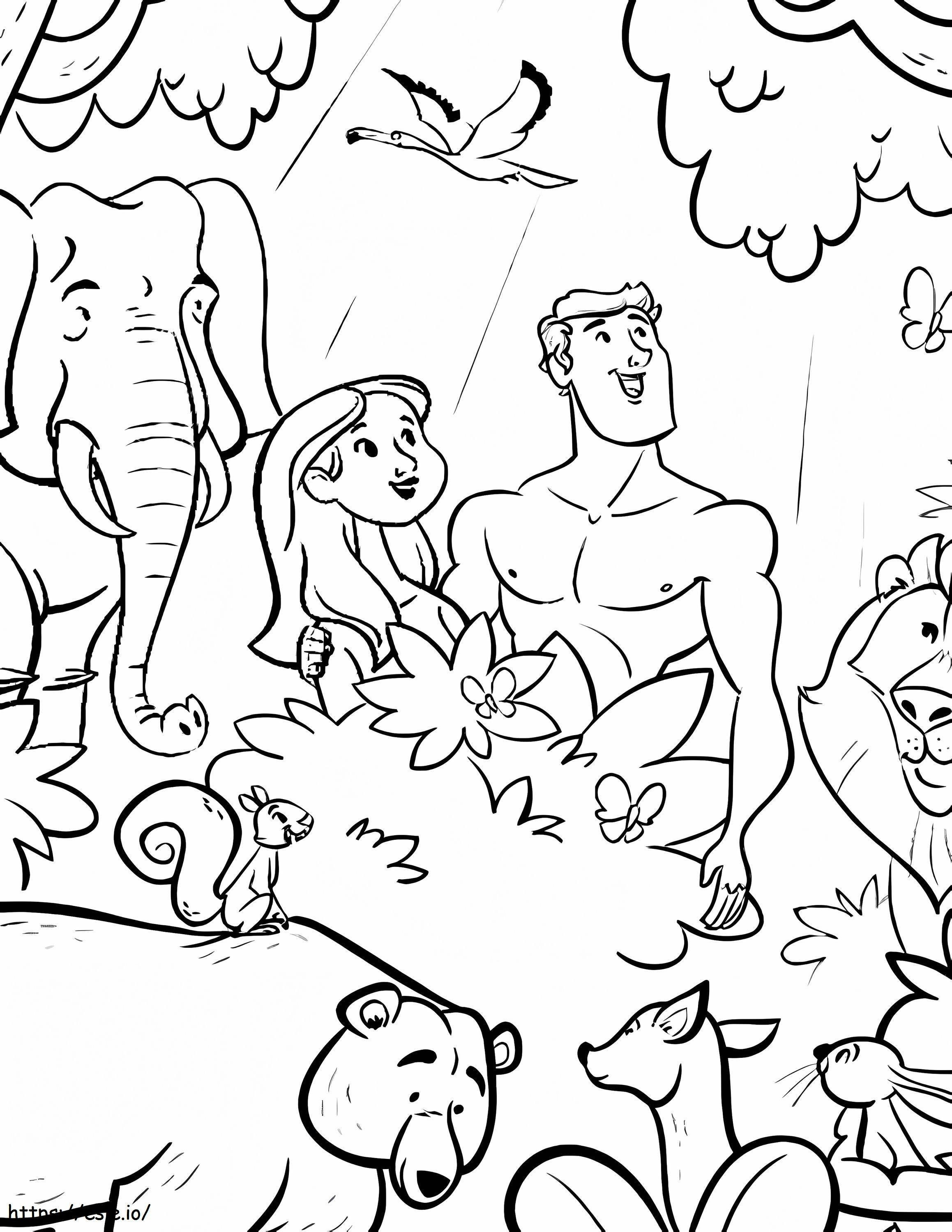 Adam And Eve 2 coloring page
