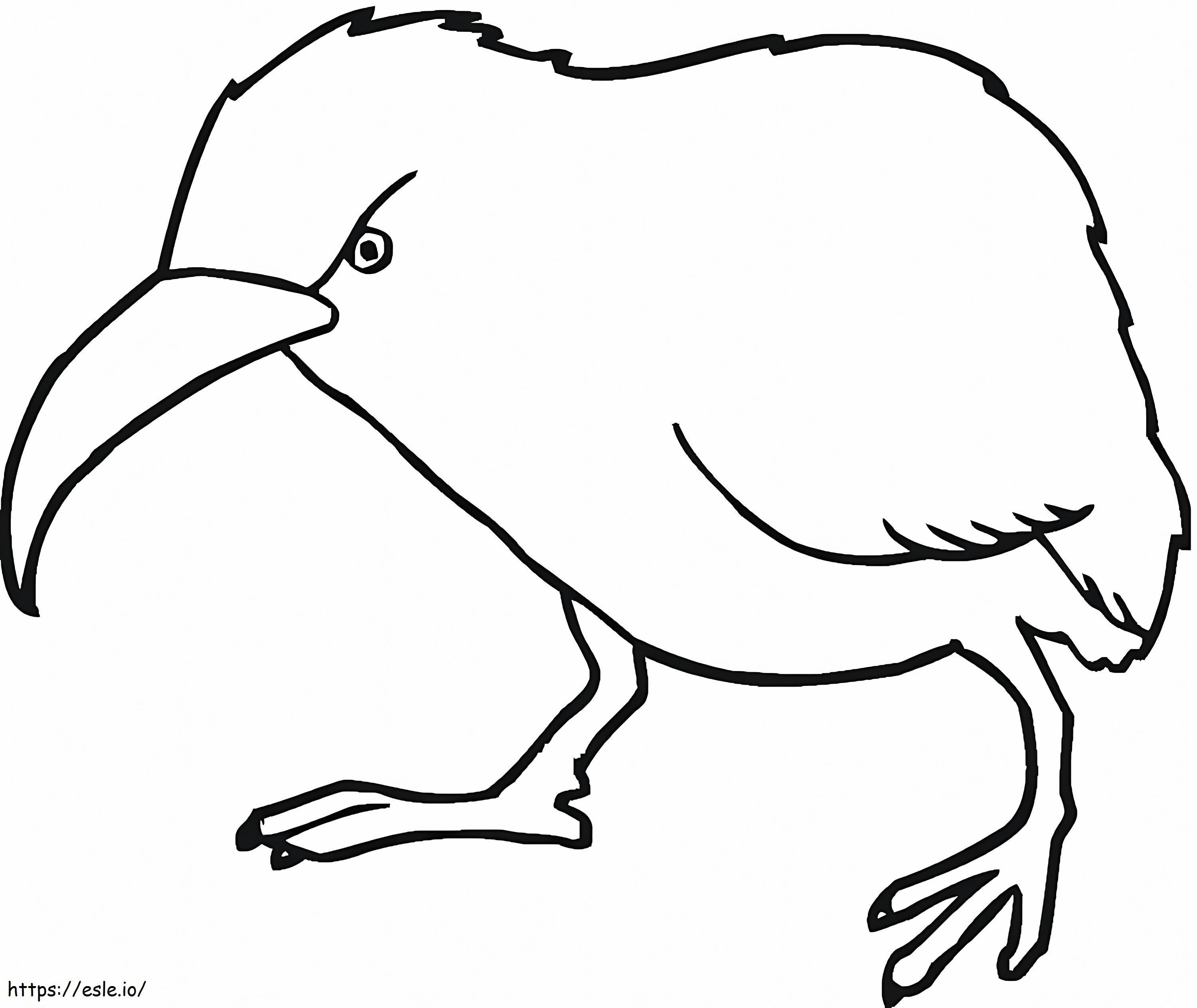 Coloriage Oiseau Kiwi en colère à imprimer dessin