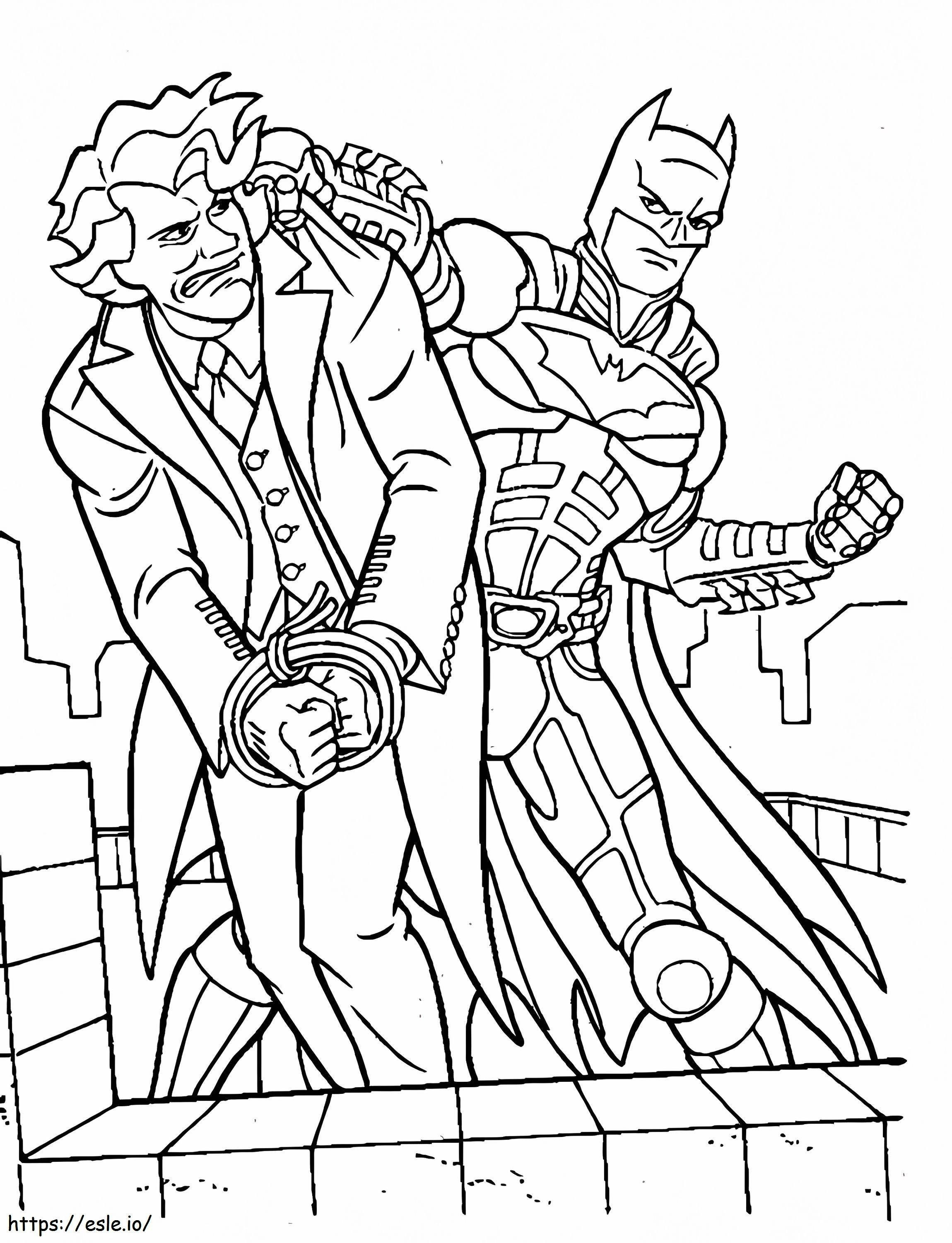 Coloriage Batman attrape le Joker à imprimer dessin