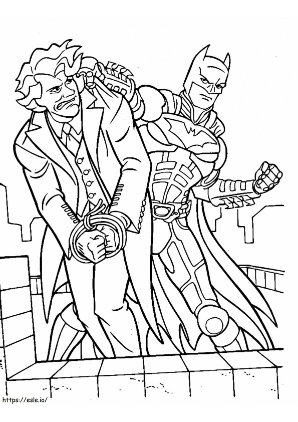 Batman Catches The Joker coloring page