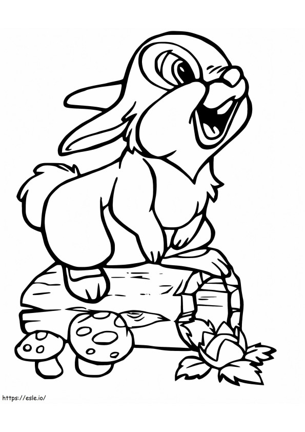 Thumper On The Log coloring page