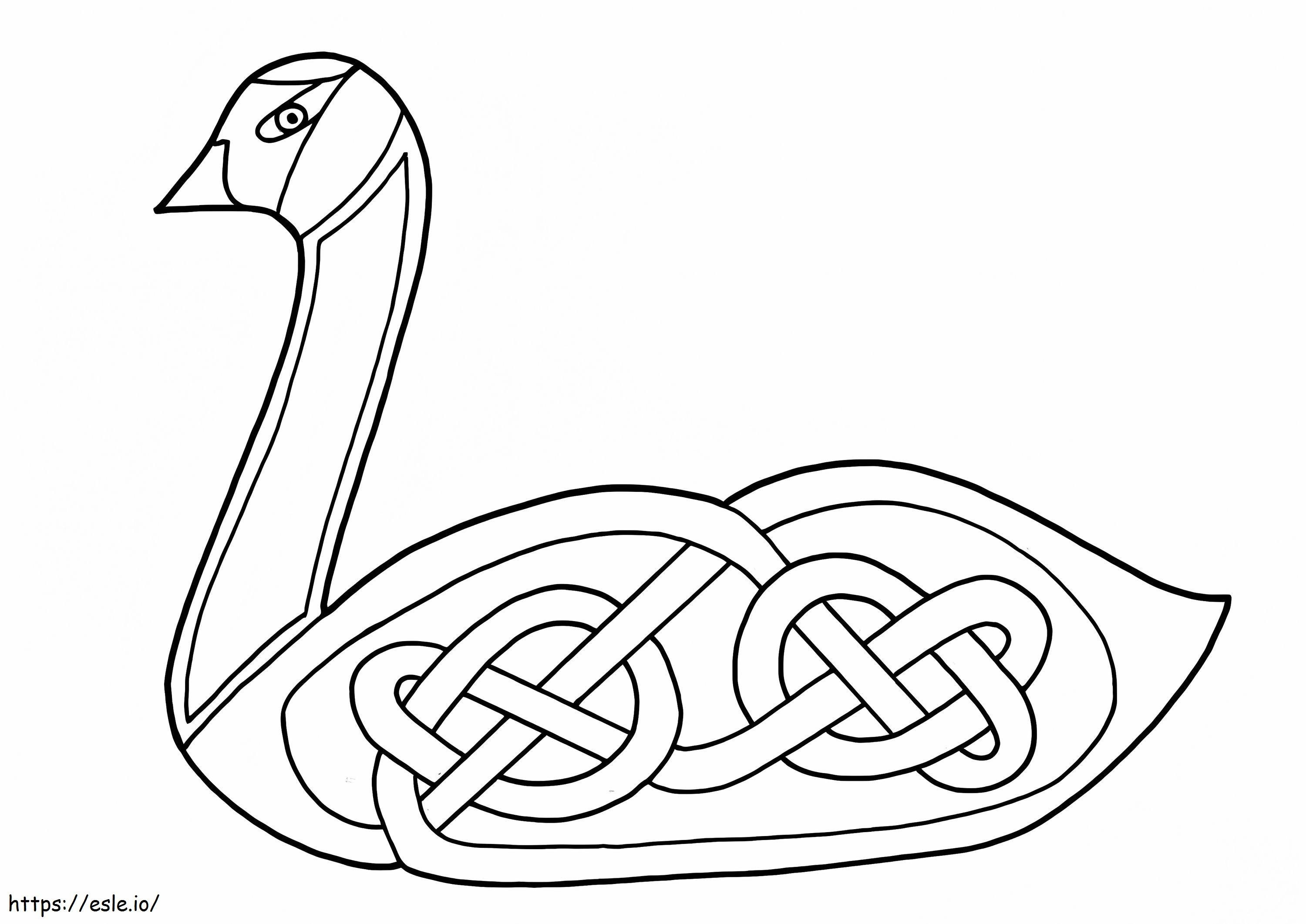 Diseño de cisne celta para colorear