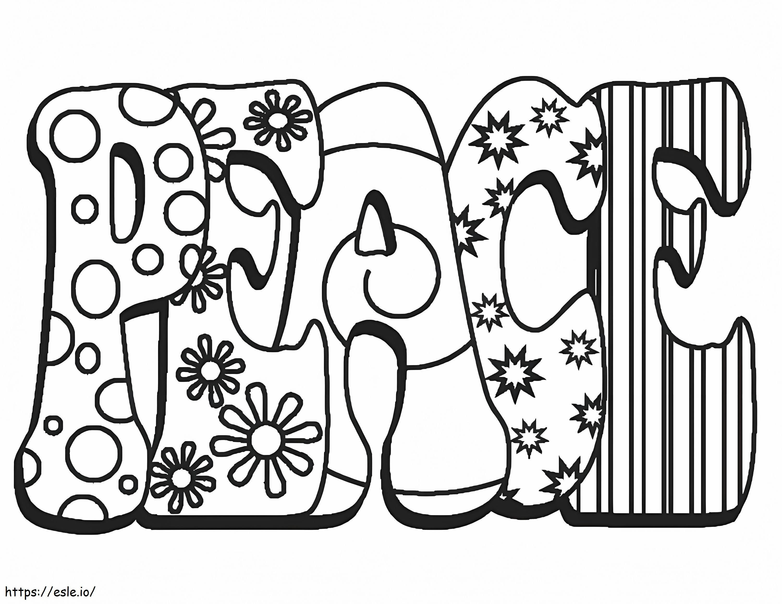 Print Peace coloring page