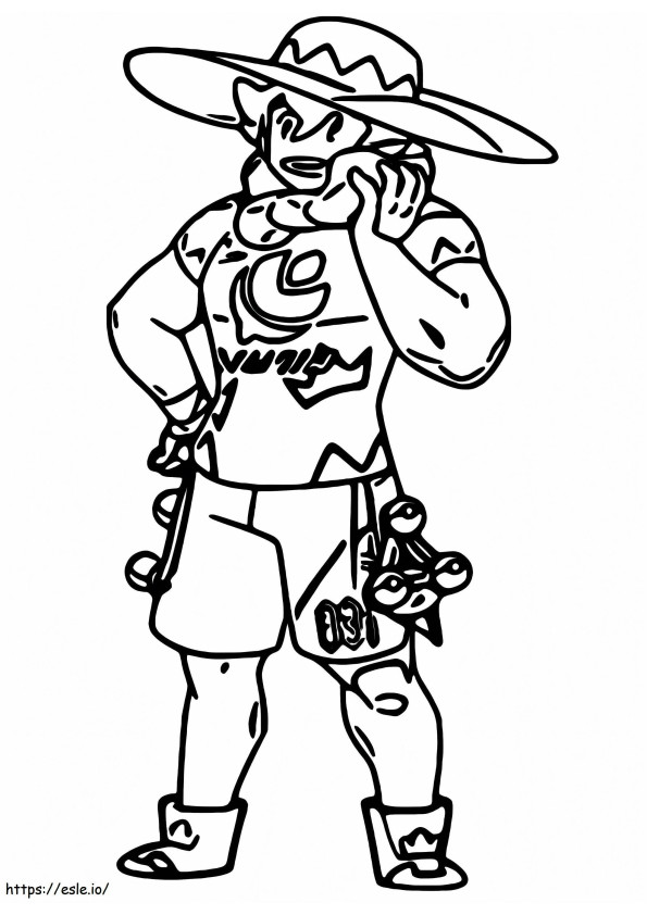 Milo Pokemon Gym Leader coloring page