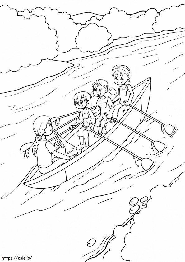 Girls Rowing coloring page
