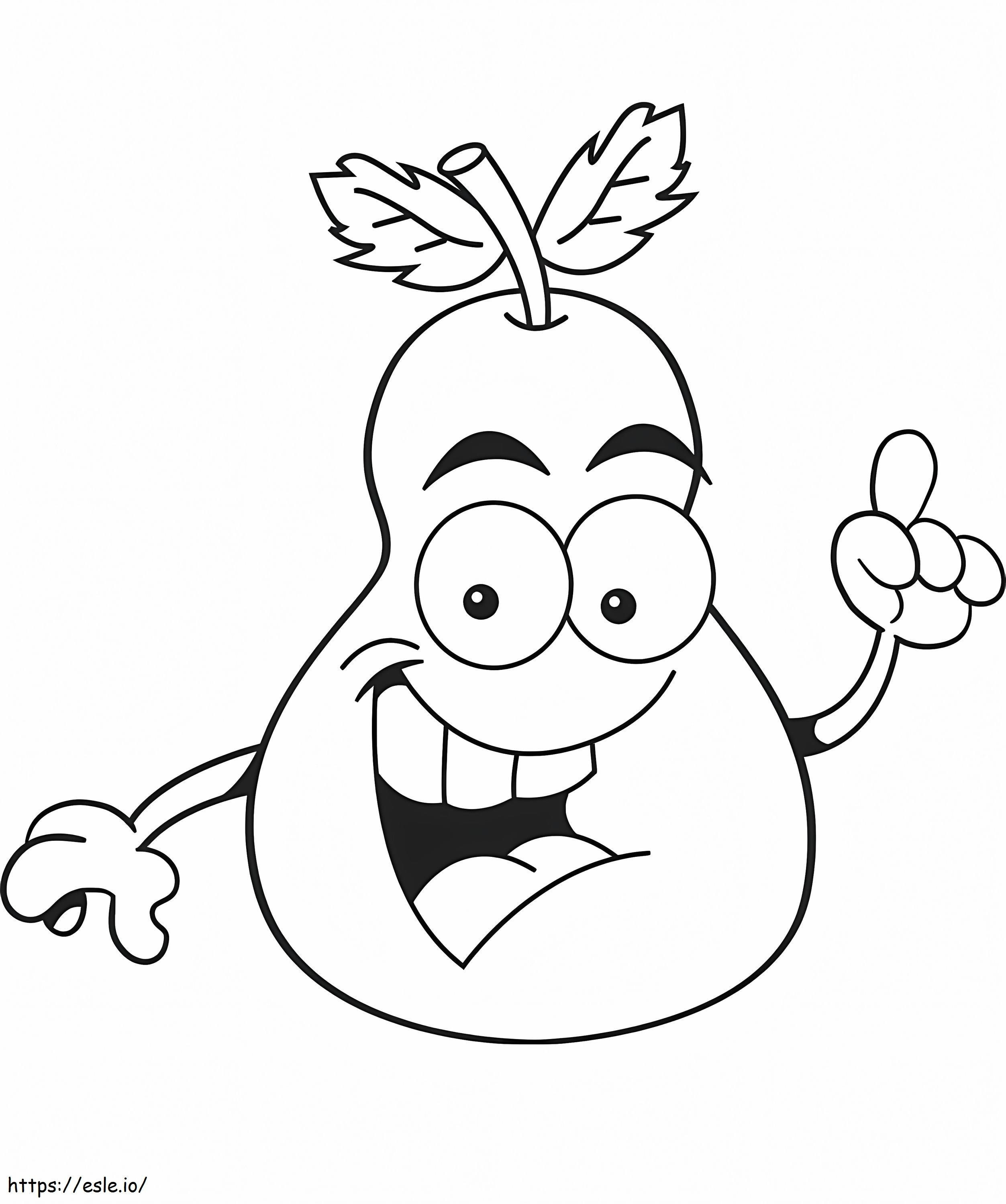 Smiling Pear coloring page