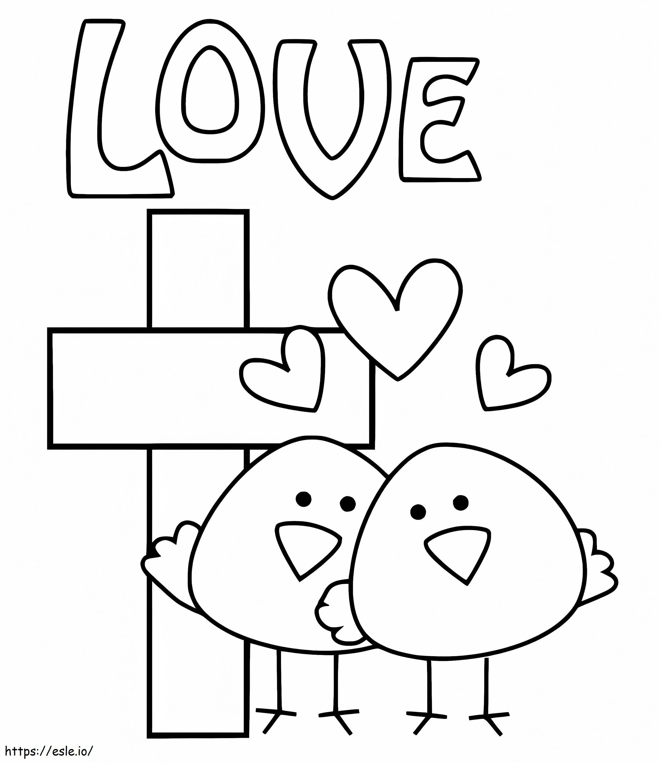 Chicken Couple coloring page