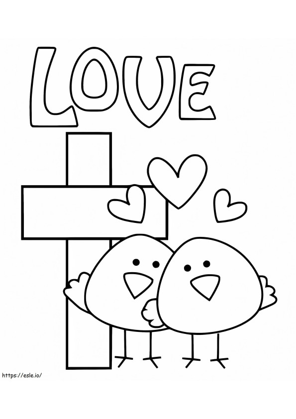 Chicken Couple coloring page
