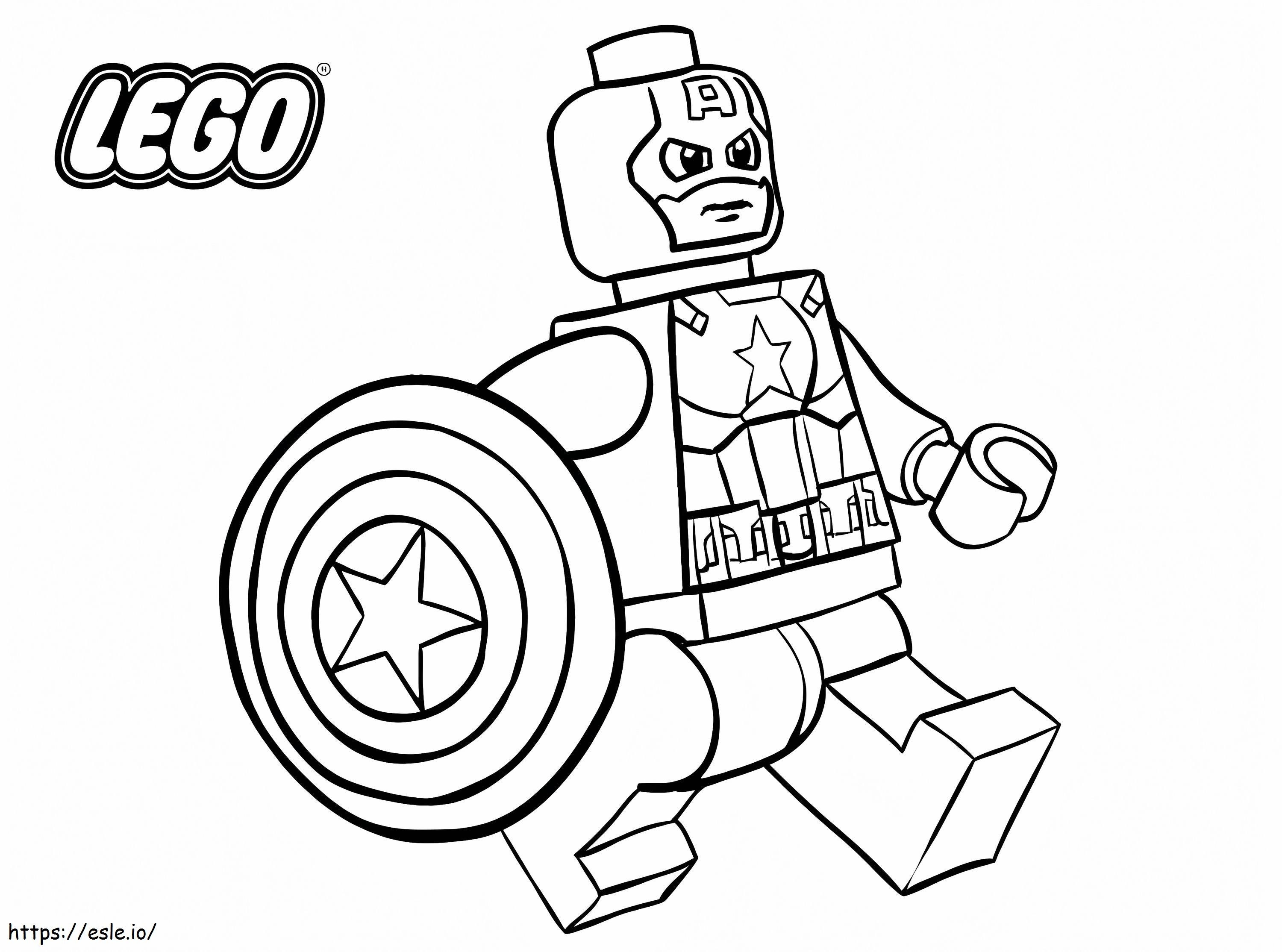 Lego Capitán América Caminando para colorear