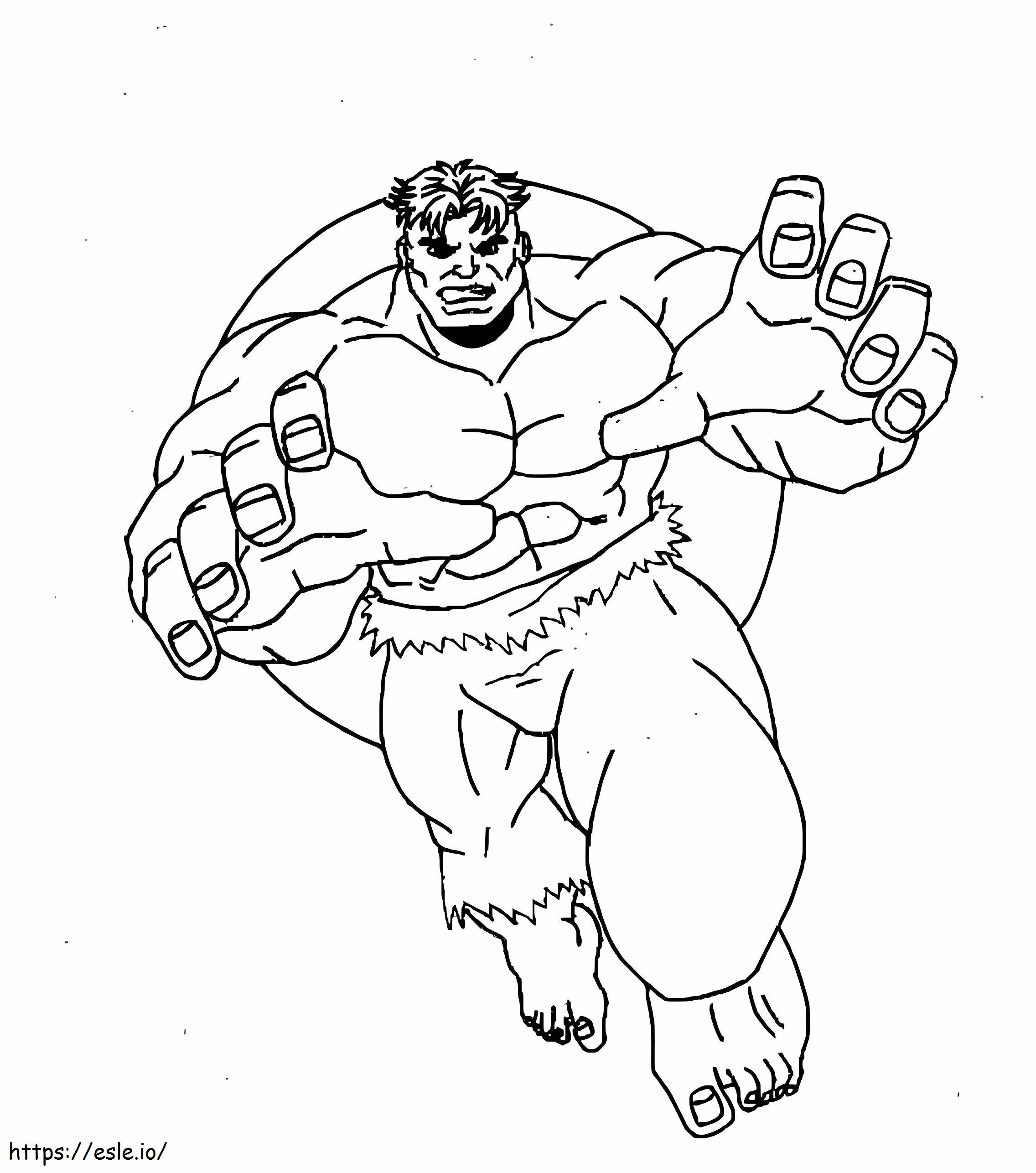 Coloriage Hulk court à imprimer dessin