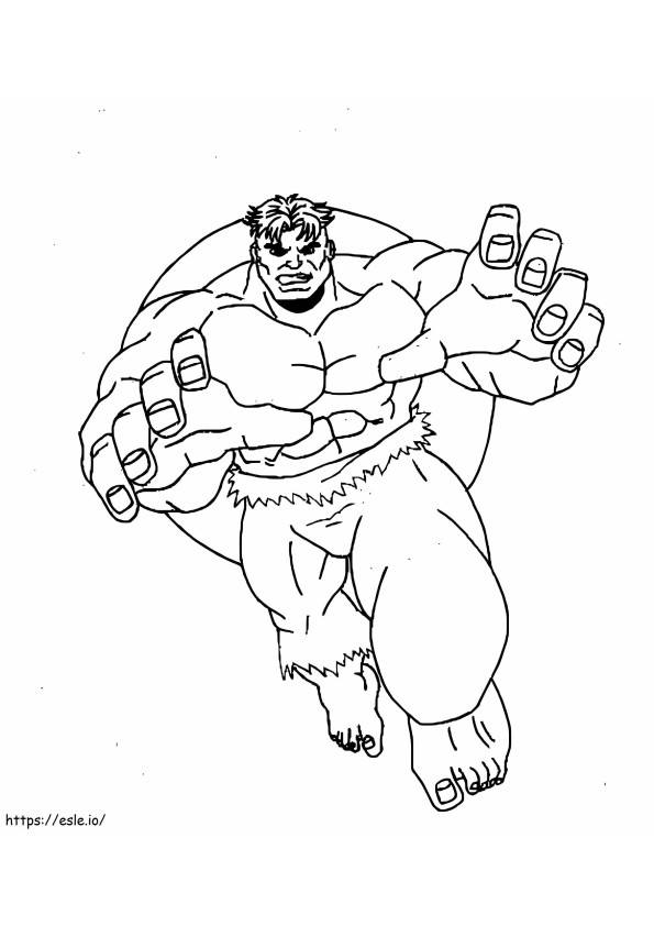 Hulk está correndo para colorir