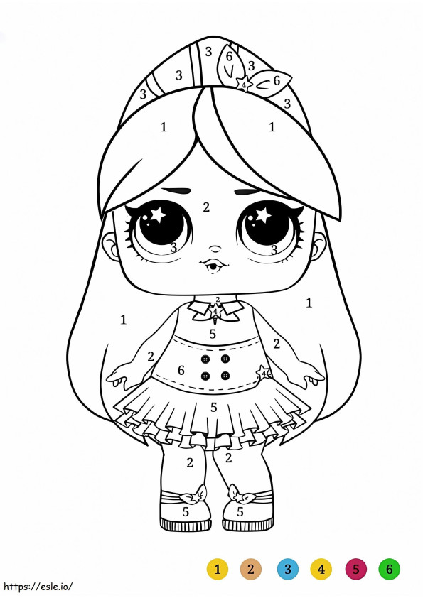 LOL Surprise Doll Color By Number coloring page