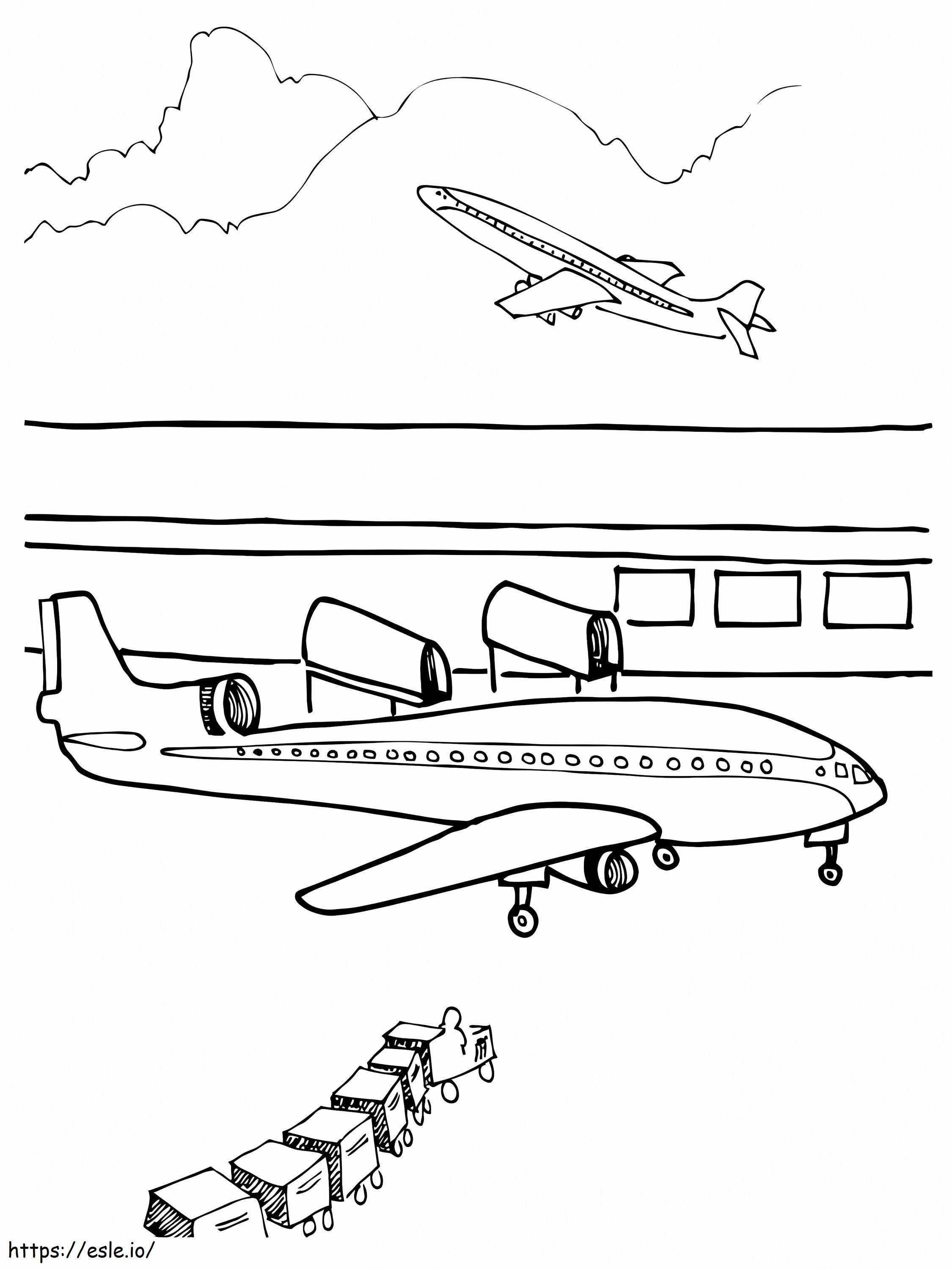 Coloriage Aéroport imprimable à imprimer dessin