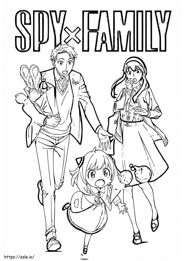 Stampa Famiglia Spy X da colorare
