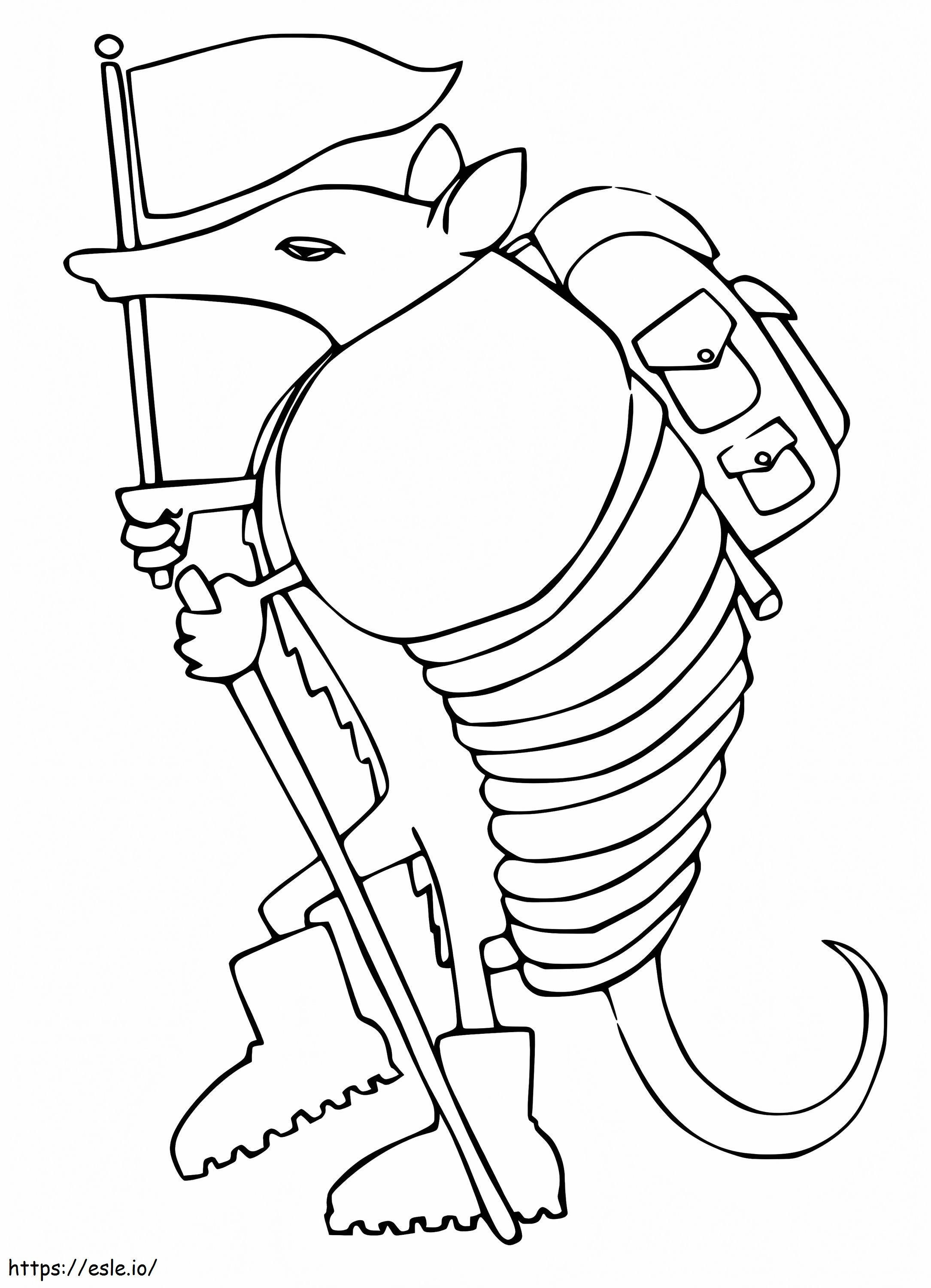 Armadilo Hiking coloring page
