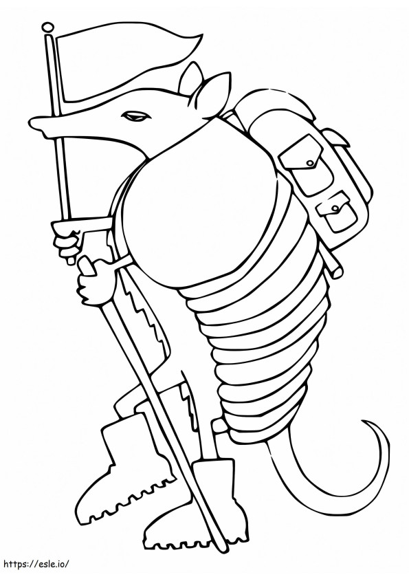 Armadilo Hiking coloring page
