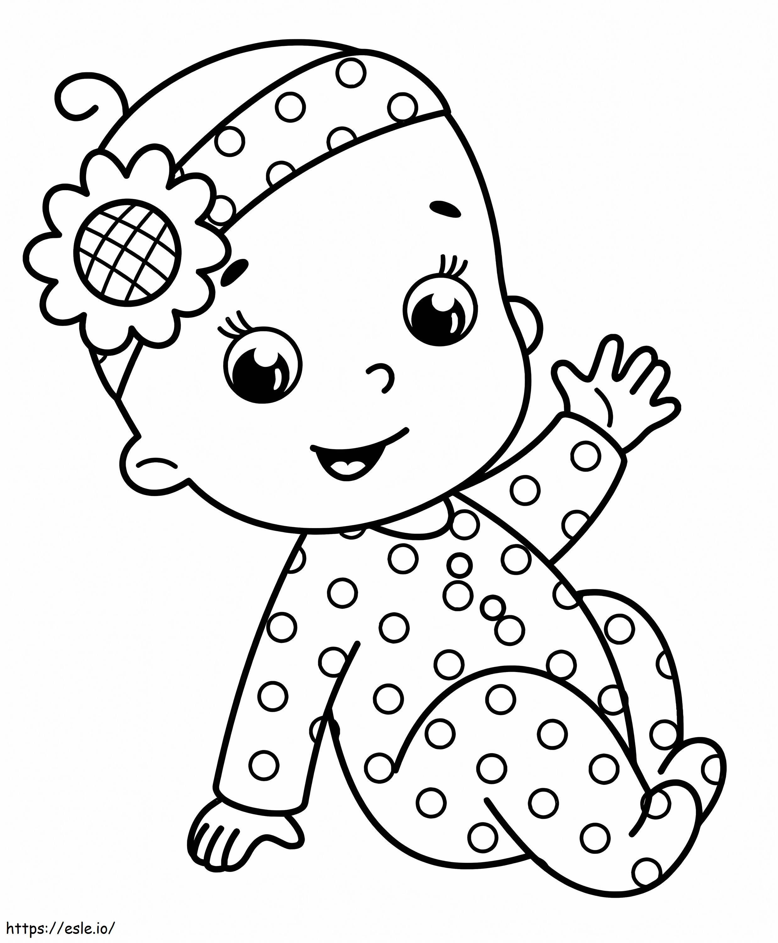 Baby Holding Duck Toy coloring page