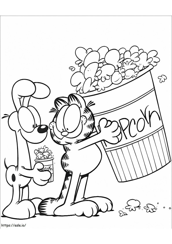 Garfield And Odie Holding Corn Popcorn