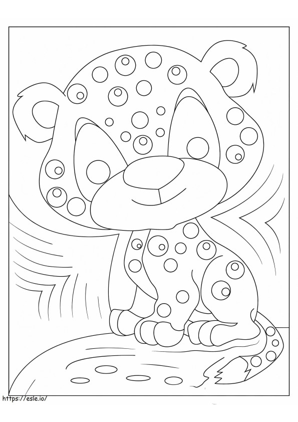 Coloriage Bébé Jaguar souriant à imprimer dessin