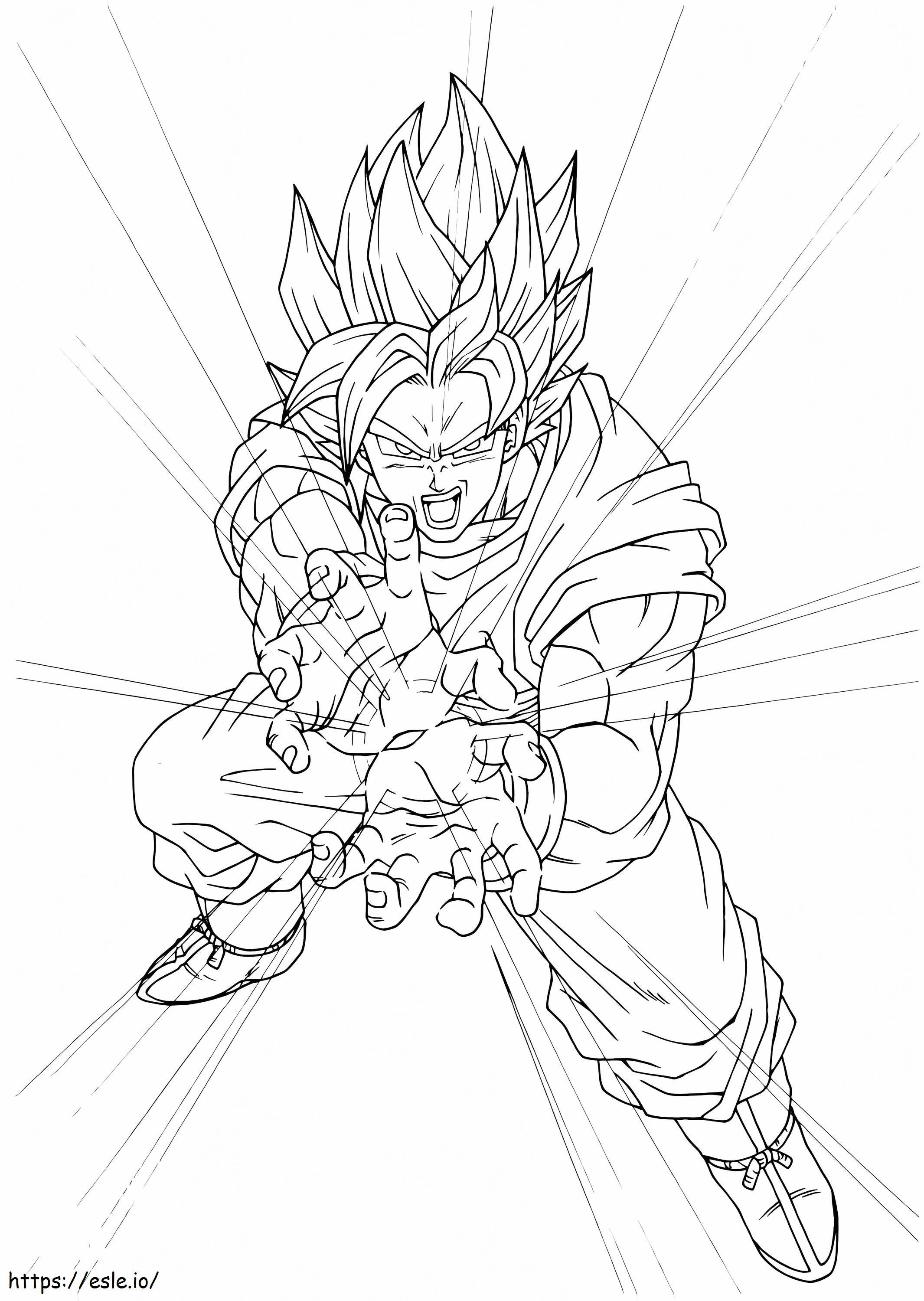Coloriage 1551081764 de Goku Dragon Ball Z Super Dieu Saiyan 4 à imprimer dessin