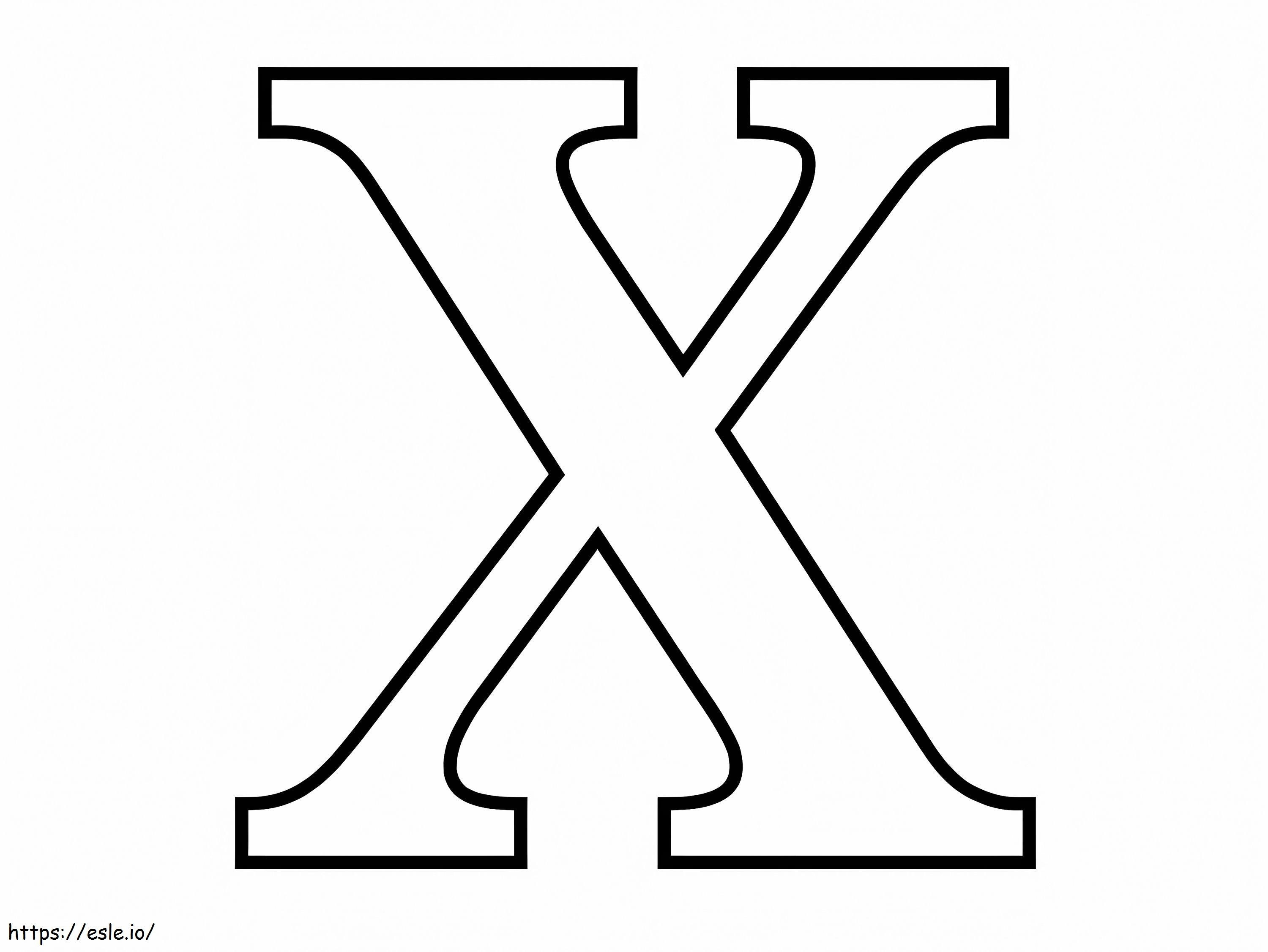 Litera X 1 kolorowanka